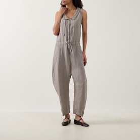 Drawstring Barrel-Leg Jumpsuit