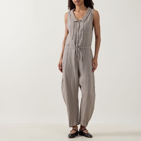 Drawstring Barrel-Leg Jumpsuit