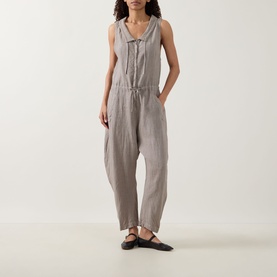 Drawstring Barrel-Leg Jumpsuit