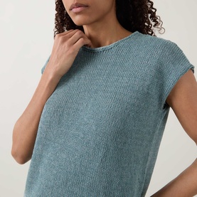 Raw-Edge Knitted Sweater