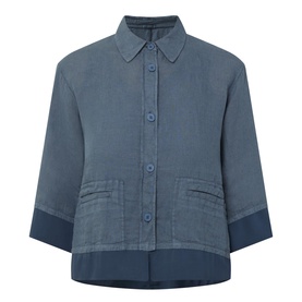 Contrast Trim Button Down Shirt