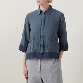 Contrast Trim Button Down Shirt