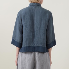 Contrast Trim Button Down Shirt