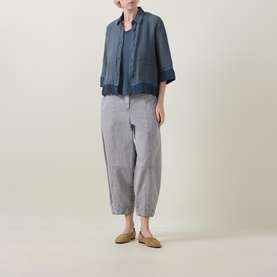 Contrast Trim Button Down Shirt