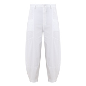 Barrel-Leg Cropped Trousers
