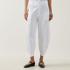 Barrel-Leg Cropped Trousers