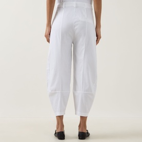 Barrel-Leg Cropped Trousers