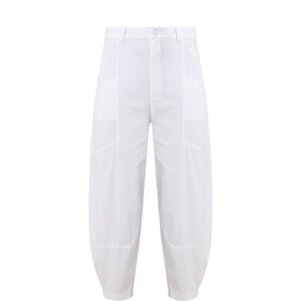 Barrel-Leg Cropped Trousers