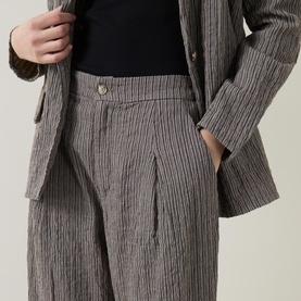 Pinstripe Tapered Trousers