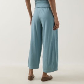 Banded Wide-Leg Cropped Trousers