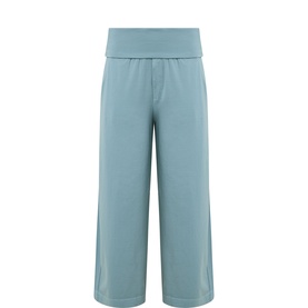 Banded Wide-Leg Cropped Trousers