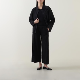 Banded Wide Leg Trousers