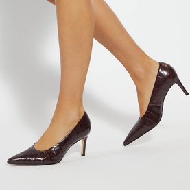 Aspiring Mock-Croc Heeled Courts