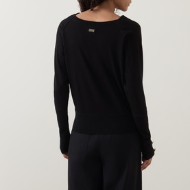 Nia Logo Draped Sweater