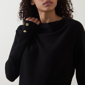 Nia Logo Draped Sweater