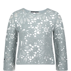 Openwork Floral Sweater