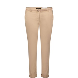 Casual Belted Slim Leg Chinos