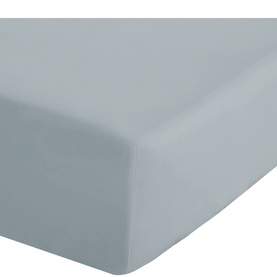 Catherine Lansfield Easy Iron Fitted Sheet in Duck Egg blue, 50% cotton 50% polyester, shown fitted on a mattress