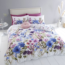 Country Floral Duvet Set Pink/Blue