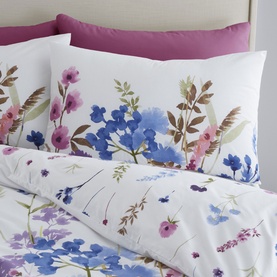 Country Floral Duvet Set Pink/Blue