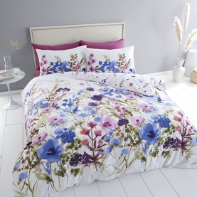 Country Floral Duvet Set Pink/Blue
