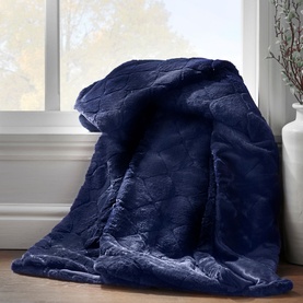 Cosy Diamond Throw Navy