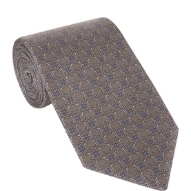 Chain Print Silk Tie