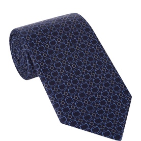 Chain Print Silk Tie