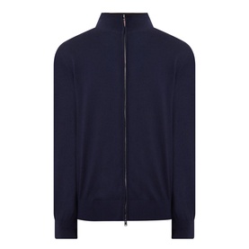 Fine Knit Zip-Through Sweater
