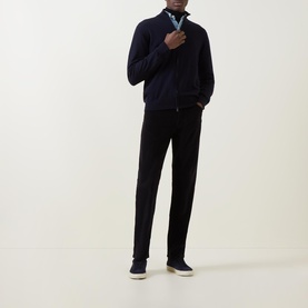 Fine Knit Zip-Through Sweater