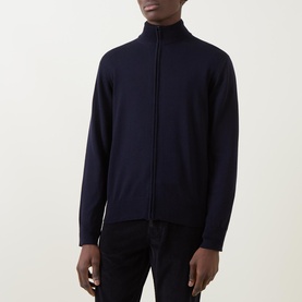 Fine Knit Zip-Through Sweater
