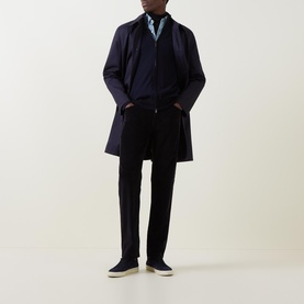 Fine Knit Zip-Through Sweater