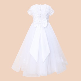 Embroidered Lace Bow Detail Dress