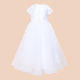 Embroidered Lace Bow Detail Dress