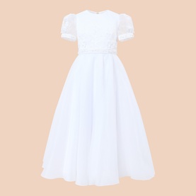 Mikado Satin Organza Communion Dress