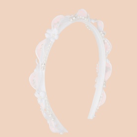 Floral Beaded Communion Headband