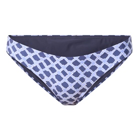 Seafolly Marseille Hipster Bikini Bottoms in Blue Indigo with geometric print, low-rise cut and medium coverage, navy contrast waistband