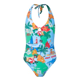 Viva Vacation Ring Front Halter Swimsuit