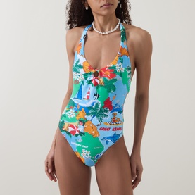 Viva Vacation Ring Front Halter Swimsuit