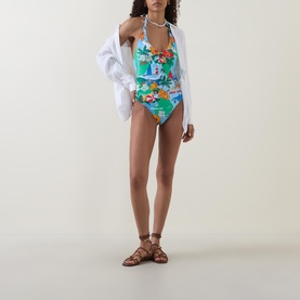 Viva Vacation Ring Front Halter Swimsuit