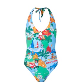 Viva Vacation Ring Front Halter Swimsuit