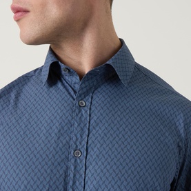 Geometric Single Cuff Formal Shirt