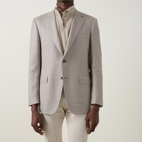 D6 Textured Single Breasted Suit Jacket
