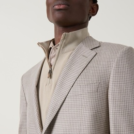 D6 Textured Single Breasted Suit Jacket