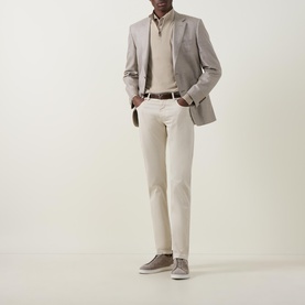 D6 Textured Single Breasted Suit Jacket
