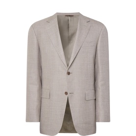 D6 Textured Single Breasted Suit Jacket