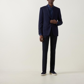Textured Single Breasted Suit Jacket