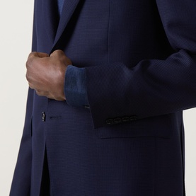 Textured Single Breasted Suit Jacket