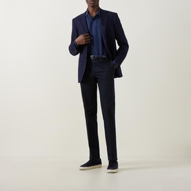 Textured Single Breasted Suit Jacket