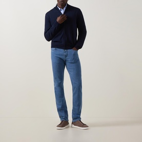 Zip-Through Fine Knit Sweater